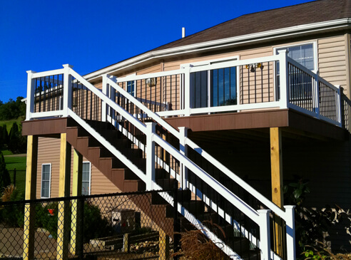 New railing on back of house